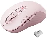 EWEADN C1 Kabellose Maus für Laptop, 2,4 GHz und Bluetooth Silent Maus für Kleine & Mittelhand, 4000DPI Tragbare Ergonomische Wiederaufladbare Maus für PC, iPad, Mac, Chromebook, Büro, Rosa