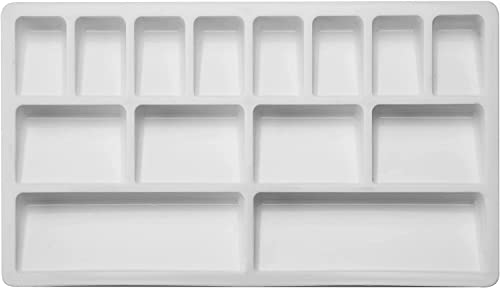 Image of KRYTONE� Pack of 3 Paint Pallet Tray, Painting Pallete,14 Wells Color Mixing Pallete /Paint Trays for Kids, Plastic Palette, Paint Pallets for Kids, Paint Tray, Paint Palette.