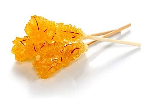 SHIRIN Saffron Rock Candy with Stick1 Pound (453 gr)