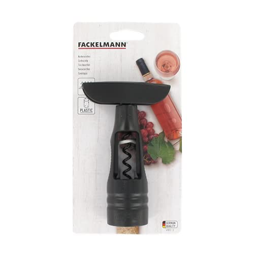 Fackelmann EASY Corkscrew, Wine Bottle Opener, Easy Use Large Easy Grip Handle, Self-Pulling, Non-Stick Spiral - Image 2