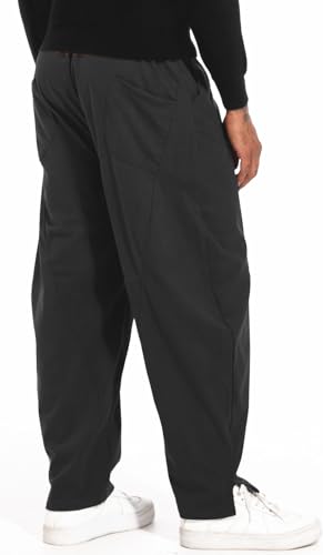 CLANMILUMS Men's Casual Elastic Waist Corduroy Pants Drawstring Loose Fit Pants3