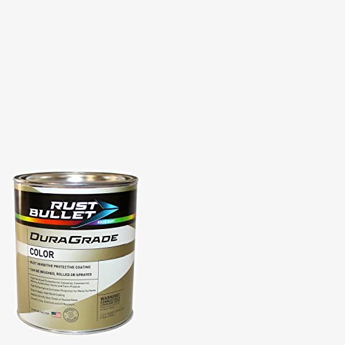 RUST BULLET DuraGrade Color Rust Inhibitor Corrosion Control 1 Quart - Protective Coating and Rust Neutralizer - UV Resistant Rust Inhibitor Paint for Metal - Rust Remover Metal - White