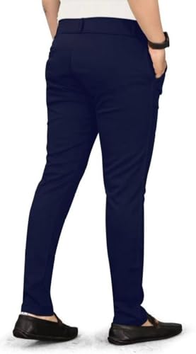 Image of Mens Regular Fit Casual Ankle Chino Trouser Style Lower, Everyday Wear Lower Pants Zipper and Button Closer Lycra Blend Stratchable Trousers