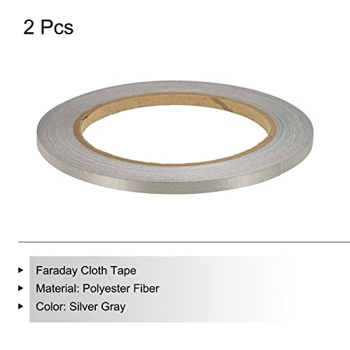 Image of MECCANIXITY Faraday Cloth Tape 0.2 inch W x 65.62 Feet Conductive Cloth Fabric Adhesive Tape Roll for Laptop Cable EMI Shielding 2 Pcs