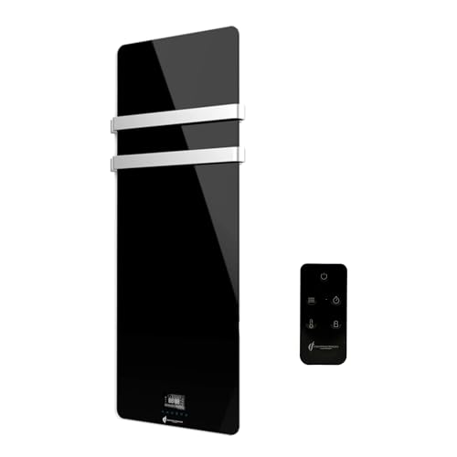 Sèche-Serviette Electrique en Verre mural Omiros Sannover 850 W Noir