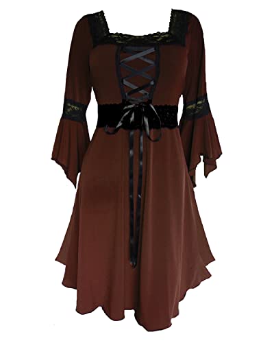 dare you classic witch lace hem corset dress Dare Fashion Renaissance Dress in Midnight