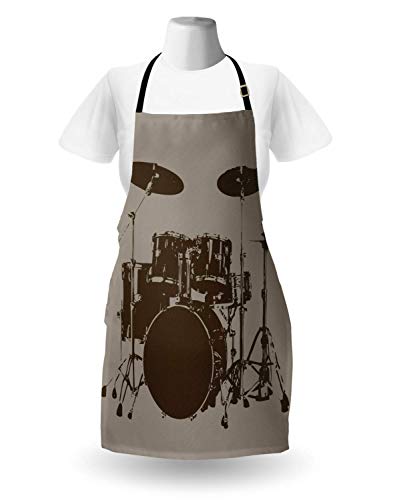 Delantal de música, kit de tambor Grunge para amantes de Bass Rythm, Ba Dum TSS imagen bosquejo, babero de cocina unisex… - Imagen 3