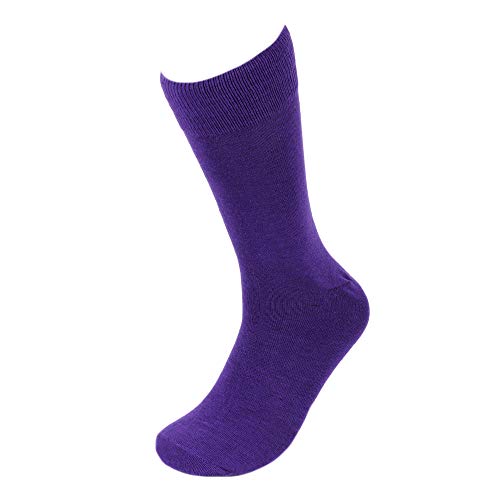 Feraricci Solid Color Casual Dress Socks for Men - Colorful & Comfortable Crew Socks