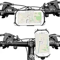 Suporte de celular Smartphone super resistente para moto e bike super resistente e ajustável, suporte de silicone giratório 360º(PRETO)