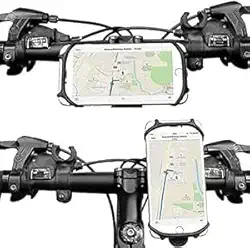 Suporte de celular Smartphone super resistente para moto e bike super resistente e ajustável, suporte de silicone giratório 360º(PRETO)