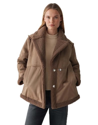 OPUS Damen Jacke | HENOLA Regular Wendejacke in Lammfell Optik Cocoa, 40