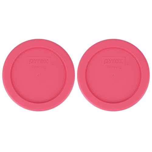 Pyrex 7202-PC (1-Cup) Electric Pink Replacement Lids (2-Pack) - Made in USA