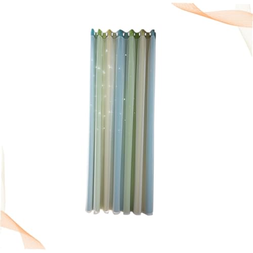 Rideau occultant double couche pour salon ambiance ciel étoilé vert