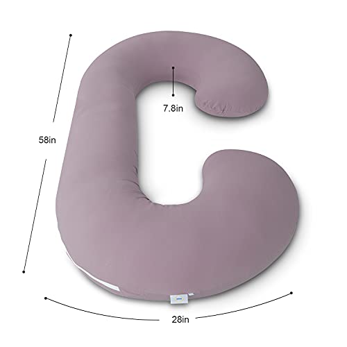 Image of INSEN Pregnancy Pillow,Maternity Body Pillow for Pregnant Women,C Shaped Full Body Pillow with Zippers Jersey Cover