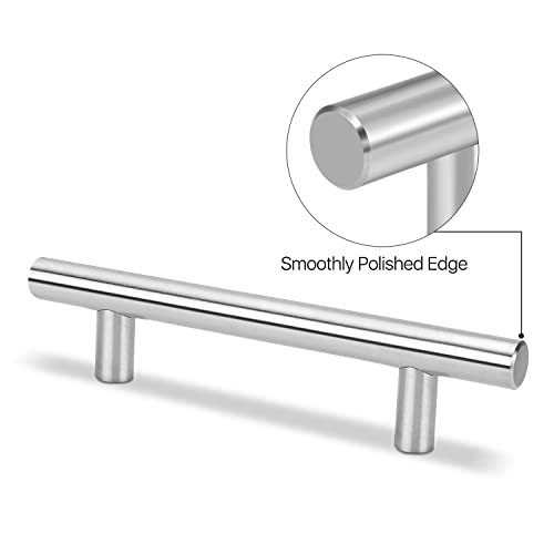 Flexzion 10 Pack Kitchen Cabinet Handles Silver Drawer Pulls 6 inch, 3.7 inch Hole Center - Image 2