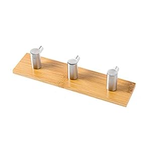 ZAIZAI Adesivo Per Appendiabiti Da Parete In Bambù Naturale Con Gancio In Acciaio Inossidabile Appendiabiti Per Chiave Per Cuffie Cucina Bagno Porta Asciugamano Scaffale Antiruggine (Color : C)