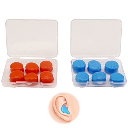 6 Pares de Tapones para Los Oídos de Silicona Tapones Auditivos Tapones de Oídos para Dormir Tapones Oído Suaves Tapones de Oídos Reutilizables Impermeables para Niños y Adultos Natación Viajes Cover