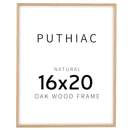 16x20 Picture Frames for Wall - Minimalist 16x20 Oak Wood Frames, 16'x20' Picture Frame Wood, Natural Solid Wooden Picture Frames for Wall Art Photo and Prints(1 Pack, Beige)