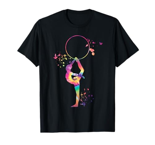 Ginnasta con Hoop Ragazze Bambini Ginnastica Ritmica Maglietta