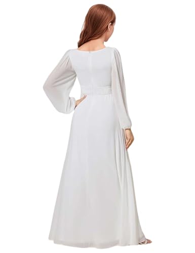 MRHUSH Junior Bridesmaid Dresses Chiffon Flower Girl Dress Long Sleeve Girls Formal Dresses Pleated Wedding Party Dress2