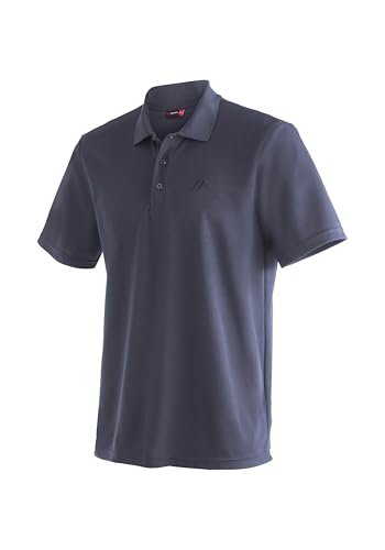 Maier Sports Ulrich, Herren Poloshirt, Leichtes Piqué-Funktionspoloshirt für Wandern und Freizeit, dryprotec Technologie, Atmungsaktiv, NFC-Chip für einfaches Recycling, Dunkelblau, XXL