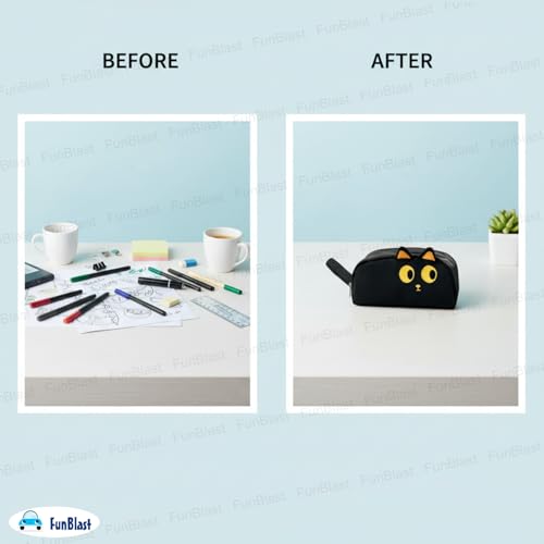 Image of FunBlast Pencil Pouch for Girls - Capybara Pouch for Girl, Multipurpose Zipper Pouch, Aesthetic Pouch for Girl, Kawaii Pencil Case, Cute Pouches for Girls, Return Gift for Kids (Black)
