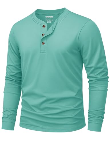 T Shirt Manche Longue Homme Henley Anti Transpiration en Coton