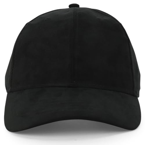 Image of Trendy Apparel Shop Plain Faux Suede Leather Adjustable Structured Baseball Cap
