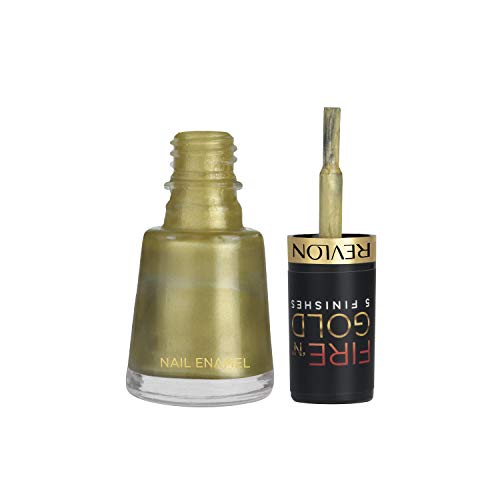 Image of Revlon Womens Fire 'N' Gold 5 Finishes Nail Enamel, Gold Shine, 8 ml