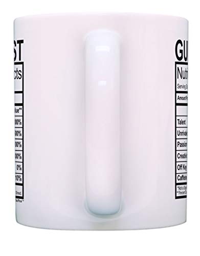 Music Lovers Gifts Guitarist Nutritional Facts Mug Guitar Mug Music Themed Gift Music Related Gifts Rock Gifts for Men Coffee Mug Tea Cup White