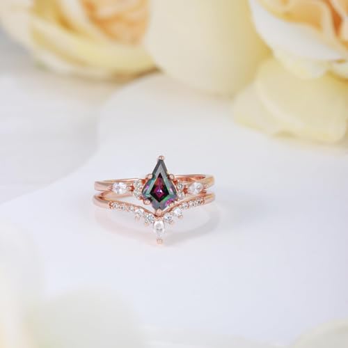Alexandrite Engagement Rings for Women Wedding Ring Promise Rings for Her Rose Gold Mood Birthstone Rings Christmas Anniversary Birthday Valentine's Day Gift (Alexandrite-02, 10)4
