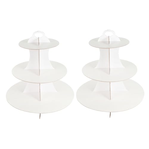 STOBAZA 2pcs Cake Display Rack Multi Layer Paper Dessert Stand for Weddings Birthdays and Events for Cakes Fruits and Snacks