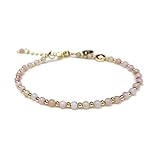 Morchic 3mm Pink Aventurine Mini Beads Natural Gemstone Adjustable Bracelet For Women, Energy Gem Ch
