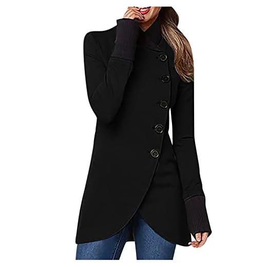 Manteau Femme Grand Taille Hiver Chaud Elegant Manche Longues Mode Pas Cher Veste Vintage AsyméTrique Zippé Outercoat