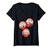 Mujer Muñecas Daruma Kawaii Japonesas Buena Suerte Camiseta Cuello V