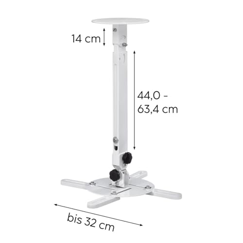 Hama Projector Mount, Swivel, Height-adjustable, Ceiling and Wall, up to 15 kg, black, Höhenverstellbar - Image 4