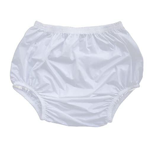 Swing Penguin Adult Incontinence Pull-on Plastic Pants Overniight Shorts Men Women Diapers White (Size : X-Large)
