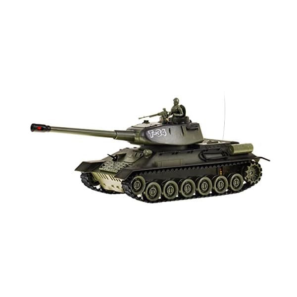 Modell Militärfahrzeug Panzer T-34 Modell R/C Camo Camouflage Grün 2,4 GHz Fernbedienung für Kinder Jugendliche Jungen 14+ The Great Battle of Tanks – Bild 4