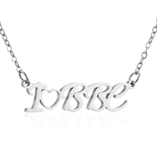 Funny I Love BBC Necklace for Women Swear Word Naughty Letters Jewelry I Love BBC Pendant Silver Necklace Naughty Valentine Gifts for Best Bitches Besties Spicy Rude Jewelry Gifts for Wife Lover