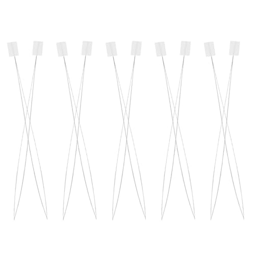 SUPVOX 10 Piezas Enhebrador de Agujas para Punto de Cruz, Alambre de Acero 0,15X150Mm, Herramienta para Bricolaje y Bordado Hilo Fino y Agujas Pequeñas, Color, Fácil Enhebrado