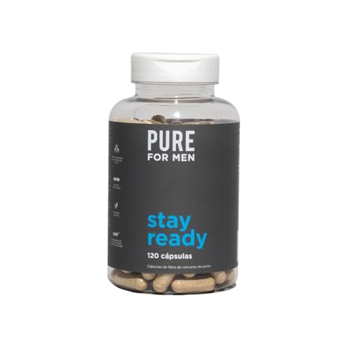 Pure for Men Original Cleanliness Stay Ready Suplemento de Fibra,120 Cápsulas Veganas,Ayuda a Promover la Regularidad Digestiva.Cáscara de Psyllium,Semillas de Chía,Fibra de Avena,Fórmula Patentada