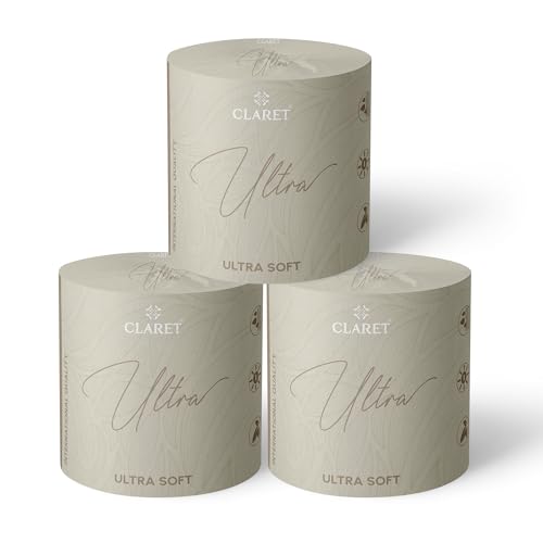 Image of Claret Ultra Soft 3-Ply Virgin Pulp Toilet Rolls | 300 Pulls Each Skin-Friendly | OBA-Free | Sanitary System Friendly (Pack Of 3 Rolls)