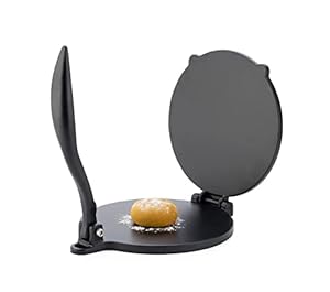 Antson Aluminum Non-Stick (Powder-Coated) nearly 6.5 inch Dia. Puri Maker Press Machine with Handle, Puri Maker Press Puri Press, Papad Maker (Aluminum, 6.5 Inch)