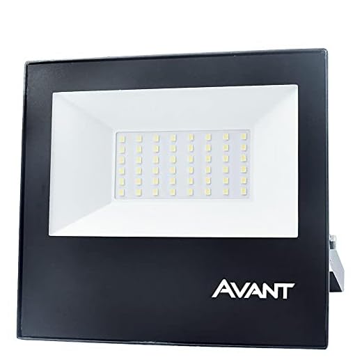 Holofote Refletor LED 50W Branco quente 3000K, Avant, Preto, Prova d'agua