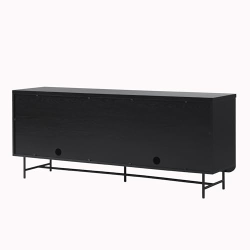 Walker Edison AZEED5DBL2 Scandinavian Grooved 4-Door Sideboard thumb #6