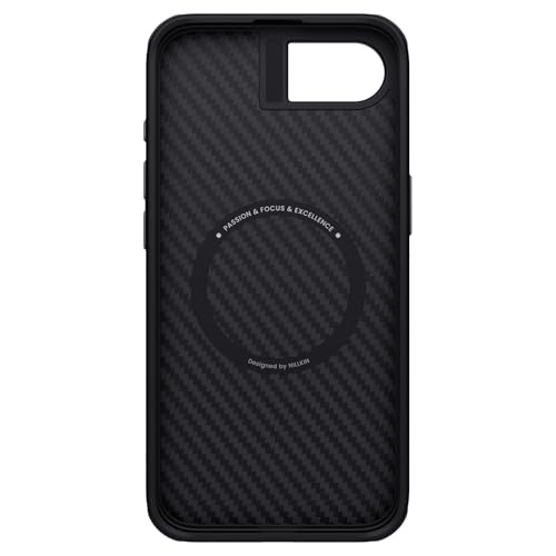 Image of Nillkin Case for Apple iPhone 16E / 17E (6.1 inch Inch) Synthetic Fiber Pro Magnetic Works with Mag Safe Aramid Carbon Tough Waterproof Silver Color