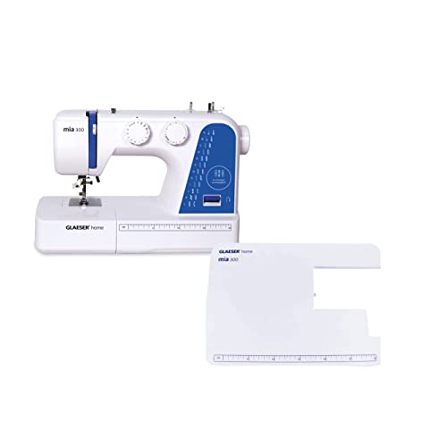 GLAESERhome Anfänger Nähmaschine | Einfache Handhabung | Digitale Nähmaschine (Mia300 + Zubehör)