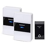 【El Paquete Incluye 】Incluye 2 receptor inalámbrico y 1 transmisor resistente al exterior. Batería 12V 23A (En transmisor). Receptores: batería 3*AA (No incluido).
