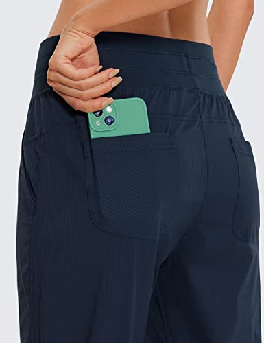 CRZ YOGA Feminino Studio Crop Joggers Listrado Treino Capri Calça Casual Viagem com Cordão - 25 pole