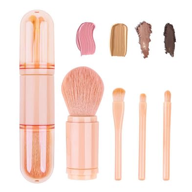 Kit de Pincéis para Maquiagem 4 em 1 com Estojo, Cores Variadas